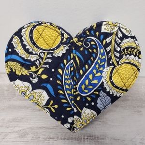Vera Bradley Ellie Blue From My Heart Jewelry Box Case Elephant Floral EUC